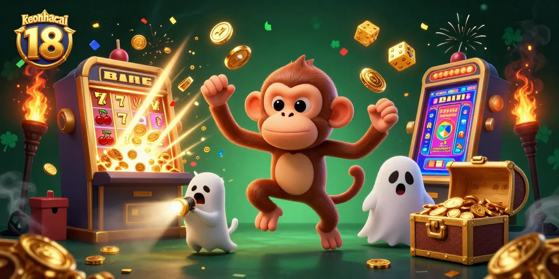 Engage with keonhacai 18's thrilling casino experience in a captivating, vibrant 3D illustration.