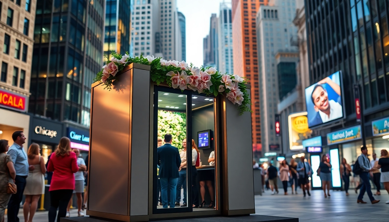 Capture joyful moments with a stylish photo booth chicago in a lively urban setting.