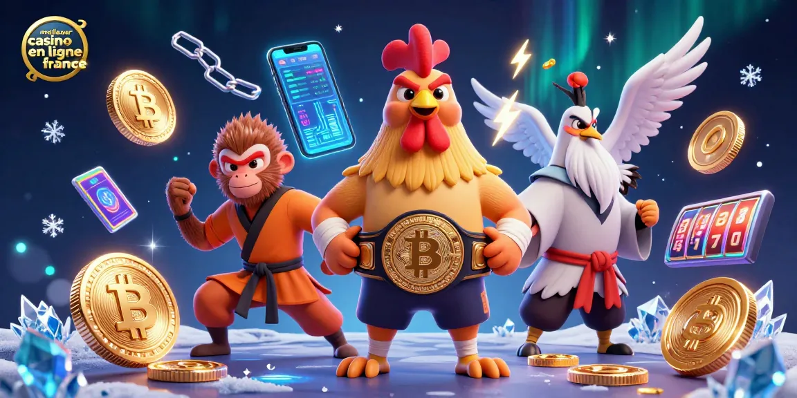 Découvrez les jeux au meilleur casino en ligne France avec un coq combattant et des pièces de crypto.