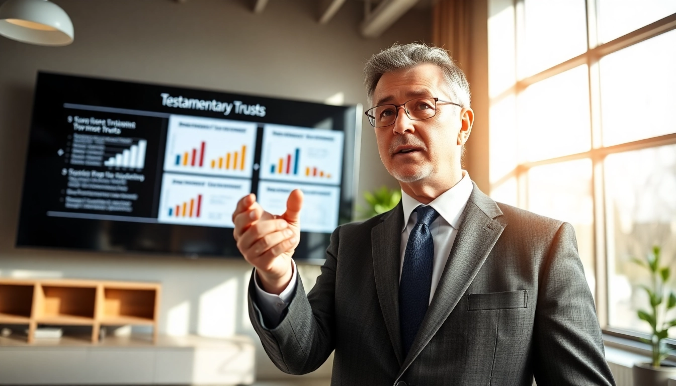 Understanding Testamentary Trusts with a professional advisor in a bright office setting.