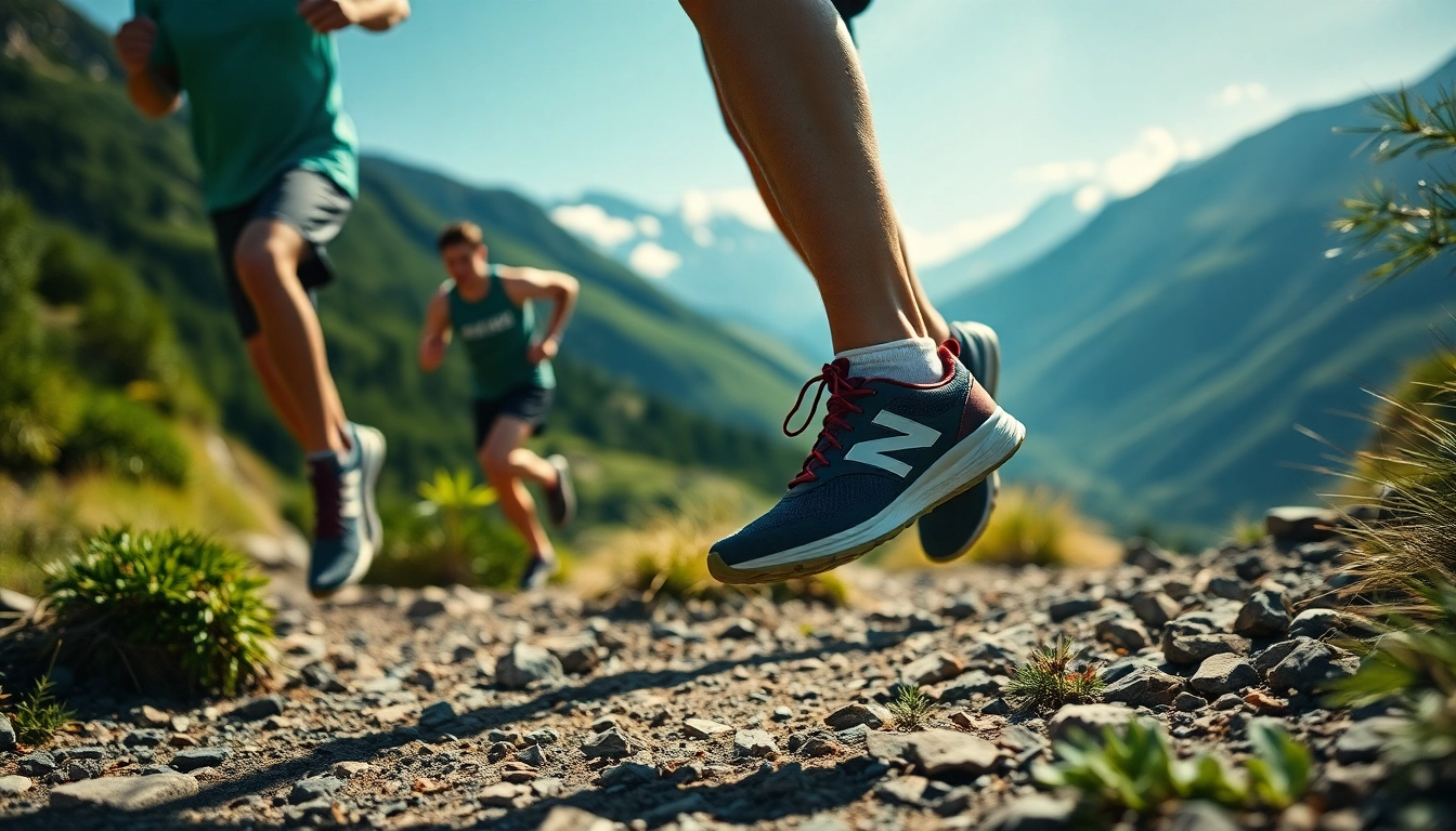 Los corredores disfrutando de un sendero con sus nuevos New Balance 410 ofreciendo tracción y comodidad.