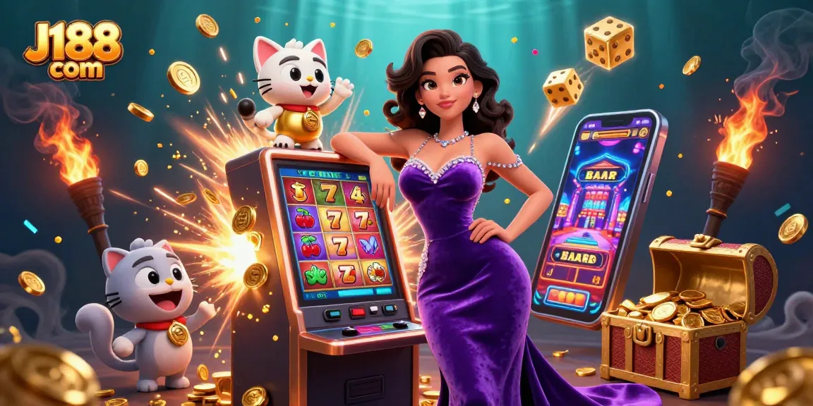 Win big with J188 com in this vibrant casino scene bursting with action and excitement!