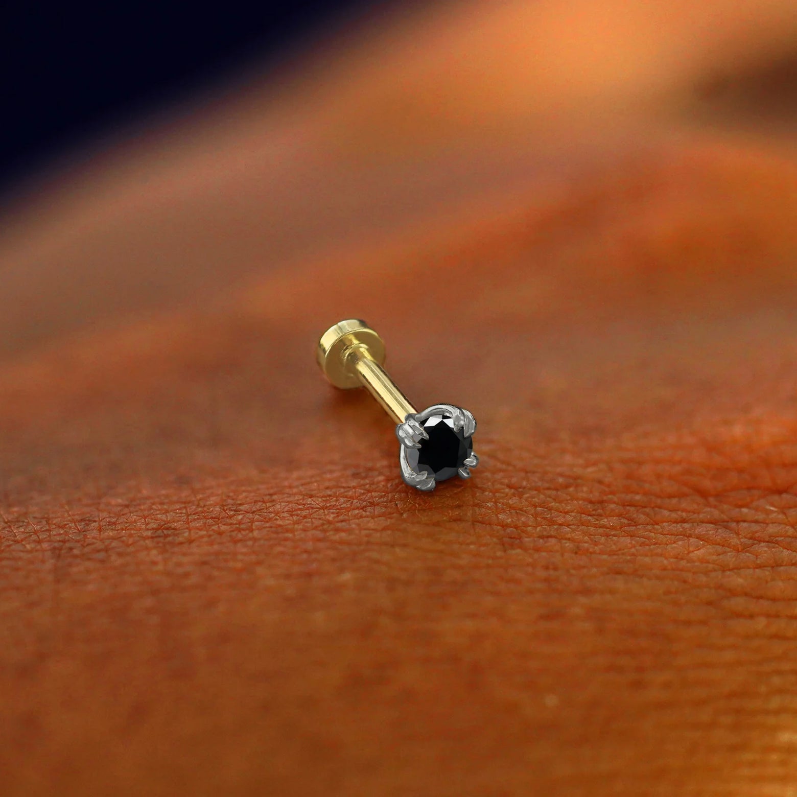 Gleaming Gold Nose Stud with Diamond for a Luxurious Touch