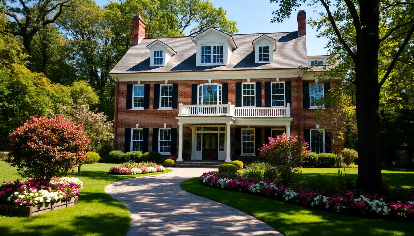 Crafting a colonial home build with stunning architecture and exquisite landscaping features.