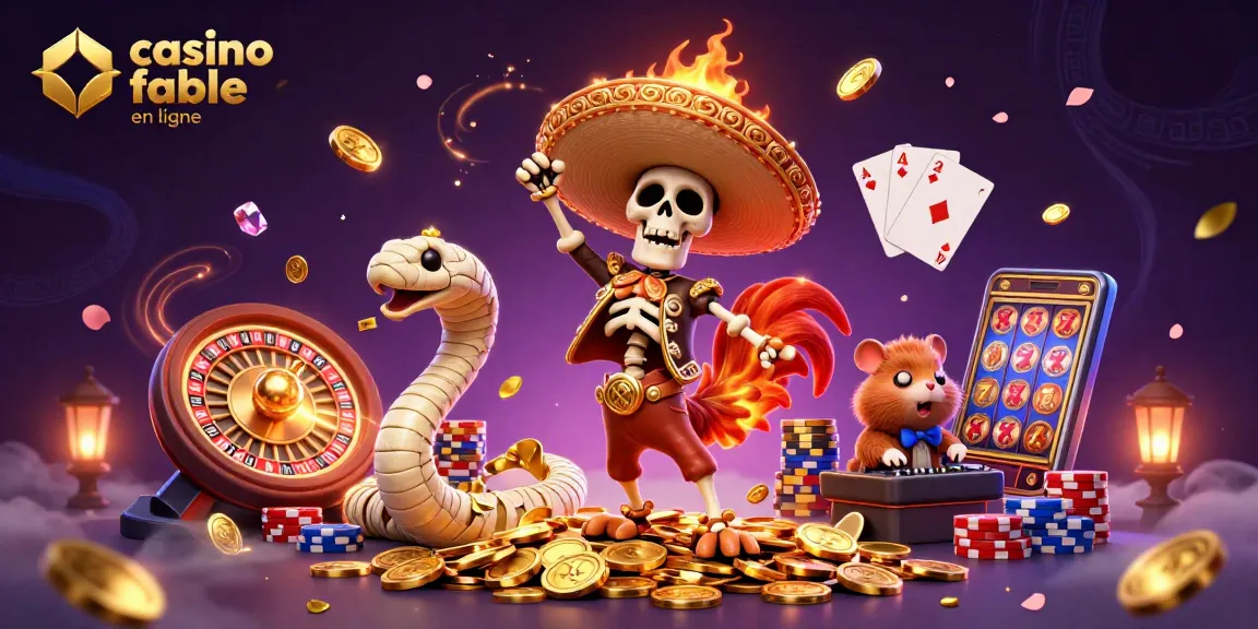 Une illustration 3D captivante de casino fiable en ligne avec des personnages dansants entourés de jetons et de pièces dorées.