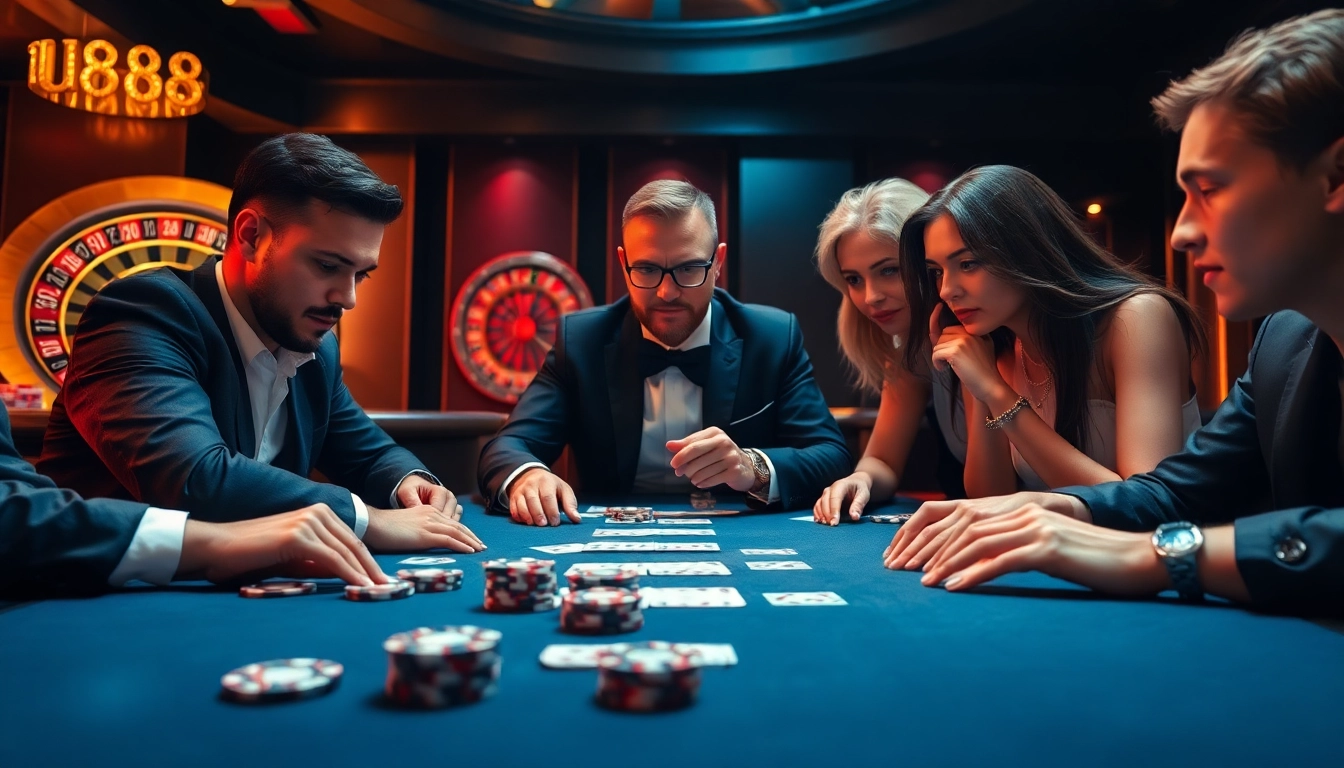 Experience thrilling gameplay at U888 casino with professional dealers at the poker table.
