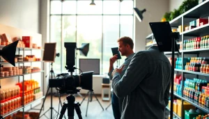 Fotografo ecommerce che ritrae prodotti in uno studio creativo e professionale.