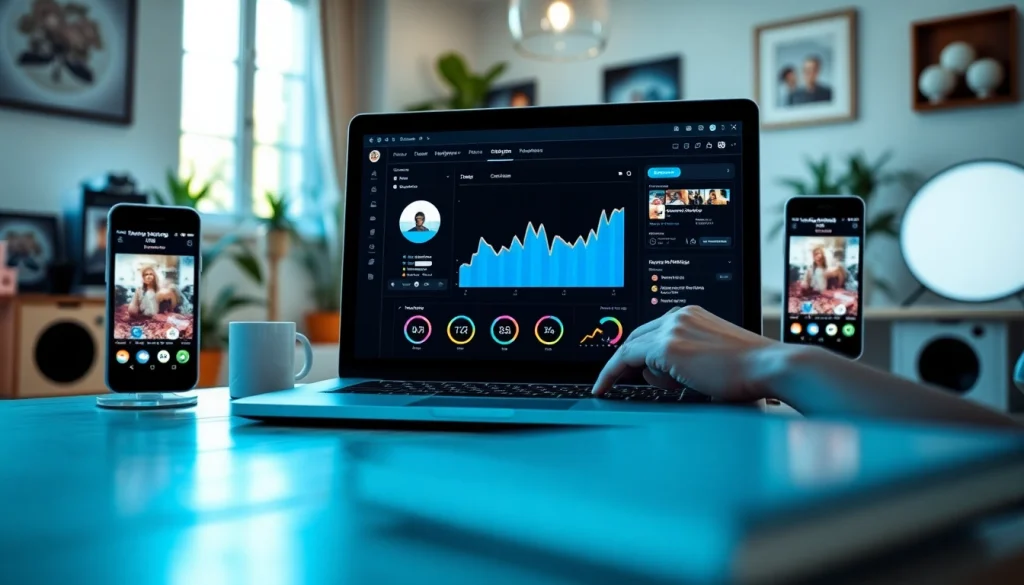 Engaging user interface of an Instagram smm panel showcasing analytics and social media success.