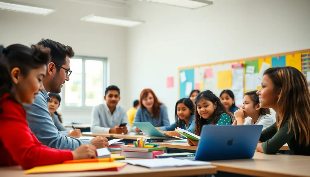 Students actively engaging in collaborative learning, highlighting the importance of Education.