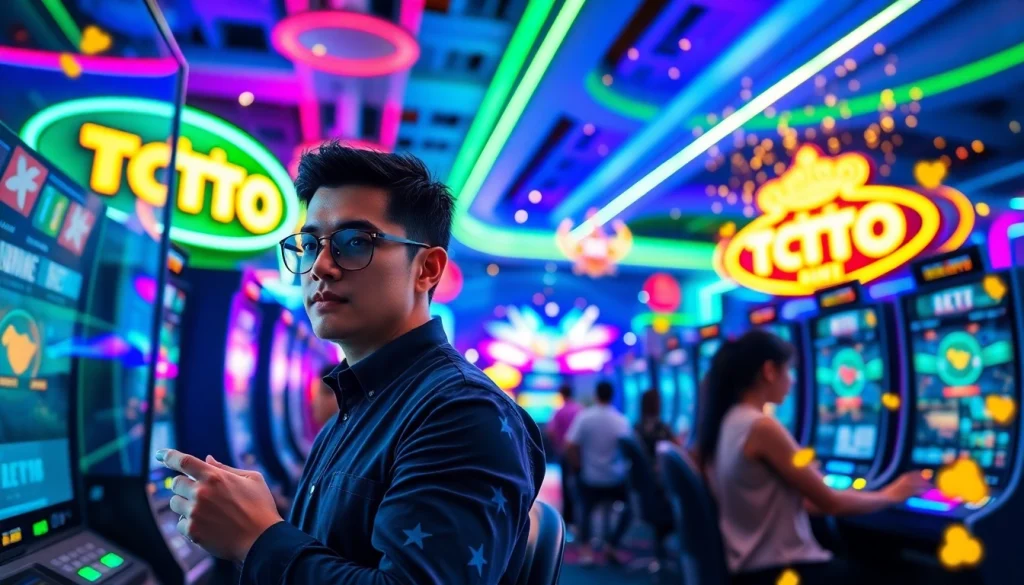 Menggambarkan pengalaman bandar toto yang menarik dengan pemain terlibat di arena permainan.