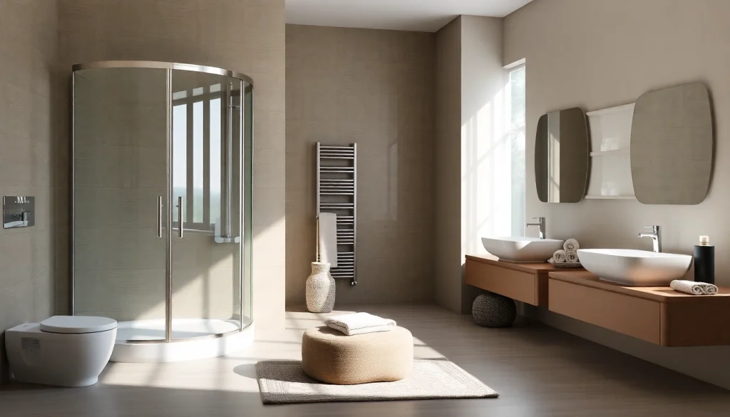 Erleben Sie sonni sanitär Produkte in einem eleganten Badezimmer mit glatten Oberflächen.