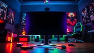Menghadirkan permainan QRIS108 Slot dengan setup gaming modern dan lampu RGB yang hidup.