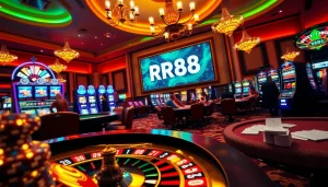 Experience the thrill of gambling at RR88 with vibrant slot machines, lively poker tables, and exciting roulette wheels.
