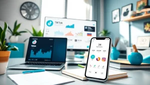 Engaging workspace displaying tiktok smm panel metrics and tools for digital marketing.