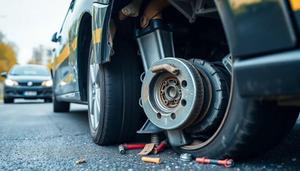 Kfz Sachverständiger Düren bei der Unfallbegutachtung, präzise Analyse eines Fahrzeugschadens.