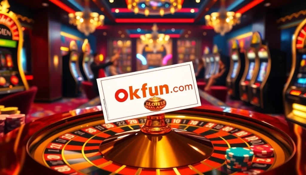 Experience the thrill of winning with okfun com at an upscale casino's poker table.