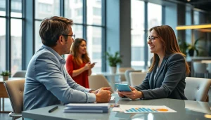 신용카드 현금화 방법을 상담하는 전문가의 모습