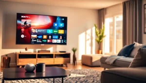 Stream quality scenario showcasing Iron TV Pro with advanced features in a cozy living room.