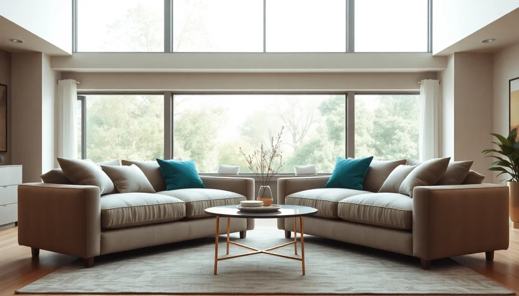 Sofa beds enhancing modern living room ambiance with elegant design and plush textures.
