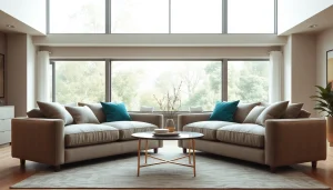 Sofa beds enhancing modern living room ambiance with elegant design and plush textures.