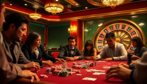 Experience the thrill of winning with mm88 while enjoying a lively poker game adorned with vibrant chips and cards.