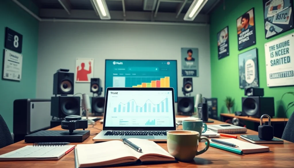 View of a marketing workspace highlighting https://vj88.online/ analytics and professional tools.