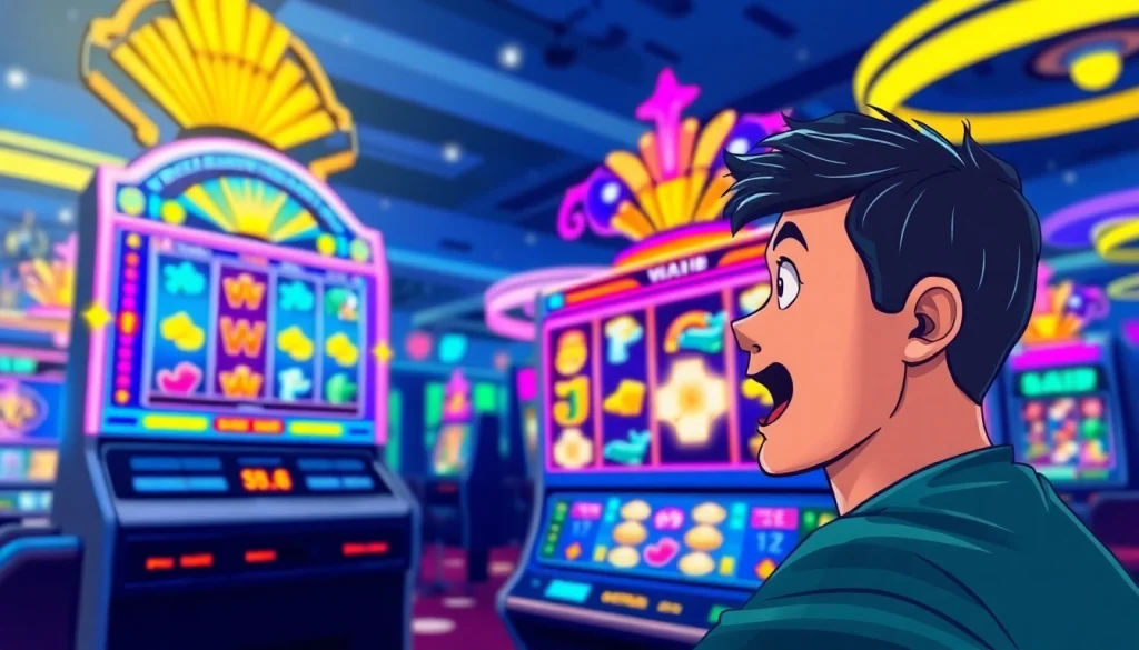 Menang besar di slot terpercaya dengan visual menarik dan slot mesin yang bersinar.