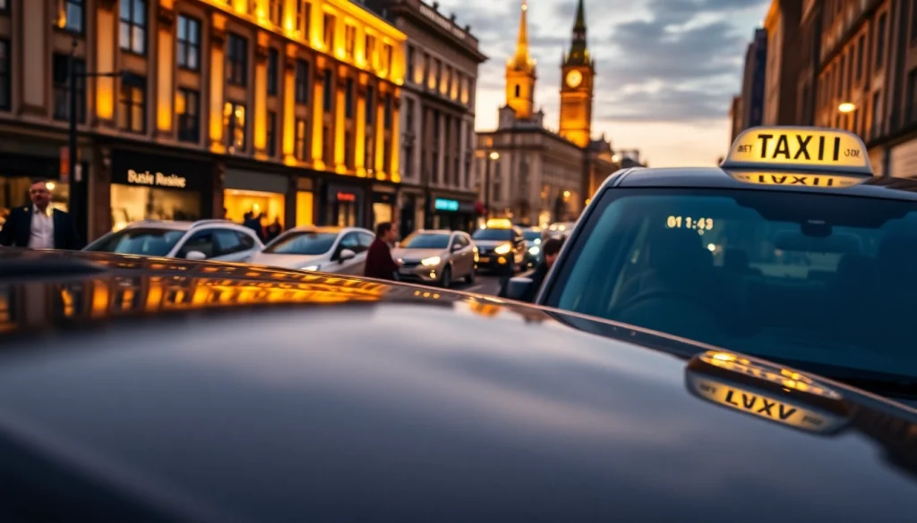 Experience the comfort of a West Bridgford Taxi service welcoming passengers in an urban setting.