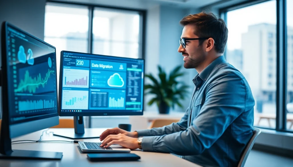 Utilizing Cloud Migration Services for effective data transfer and modernization in a professional setting.