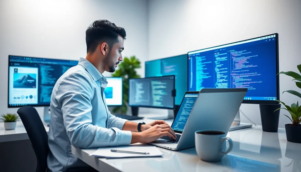 Professional thiết kế web workspace showcasing innovation and creativity.