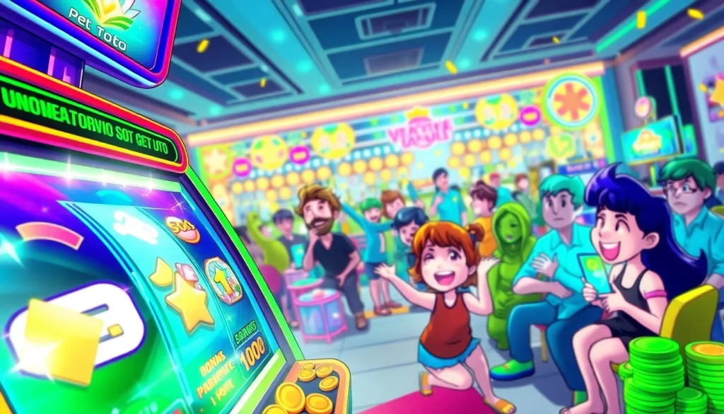 Petani toto slot game with animated characters creating a lively gaming atmosphere.