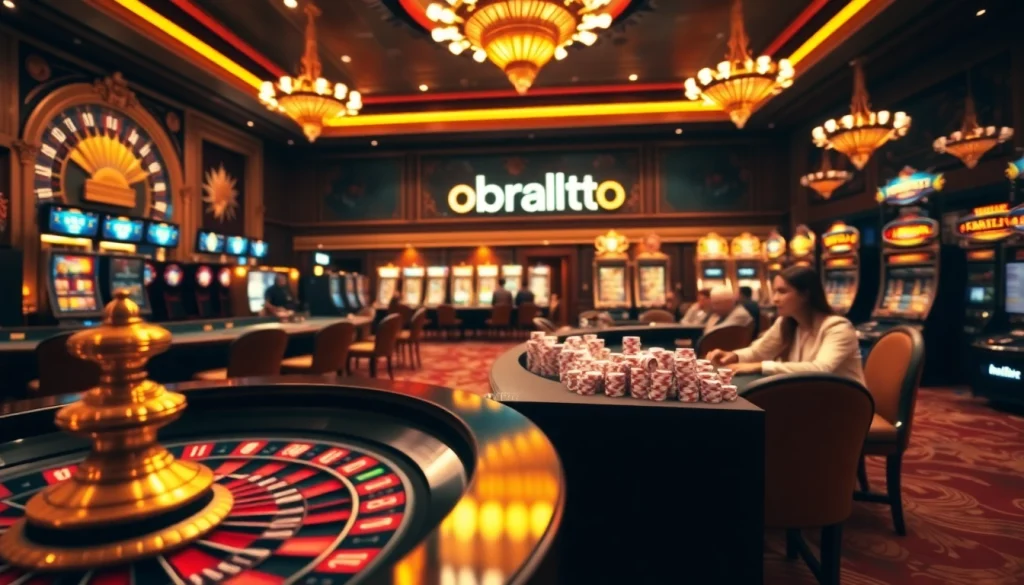 Experience the excitement of obraltoto with vibrant tables and gaming action in a luxurious casino.