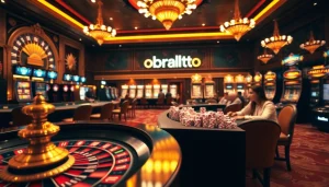 Experience the excitement of obraltoto with vibrant tables and gaming action in a luxurious casino.