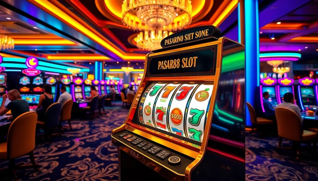 Nikmati pengalaman PASAR88 SLOT pada mesin slot modern di kasino yang meriah.