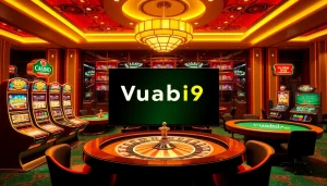 Experience the excitement of Vuabai9 online casino with vibrant gaming scenes and engaging activities.