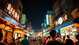 Experience 다낭밤문화 in Da Nang's vibrant nightlife with lively crowds and illuminated clubs.