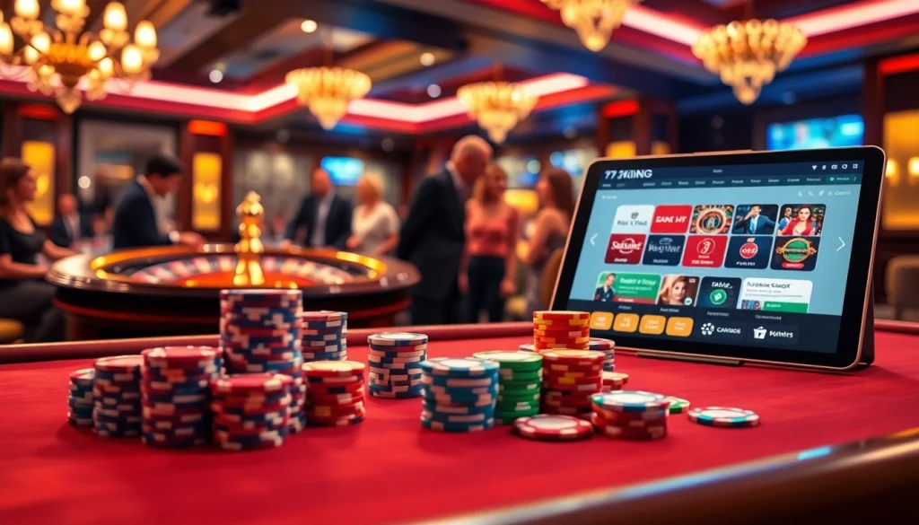 Engaging casino scene with poker chips and cards illustrating the energy of https://79king2.sa.com/ for gamblers.