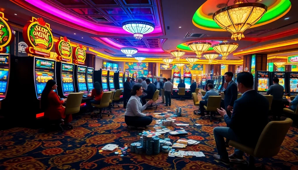 Celebrate thrilling gameplay at Slot Online Terpercaya with vibrant machines and enthusiastic players.