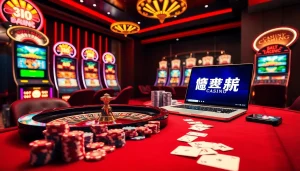 Experience excitement at a luxury casino with poker chips and here at 여기여 in the spotlight.