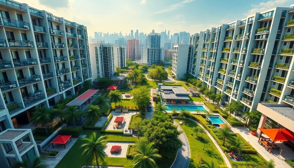 View of the luxurious Tampines EC surrounded by vibrant greenery and modern architecture.