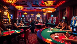 Engaging casino players at tables, showcasing excitement if they "Nếu như vậy bám vào đây."