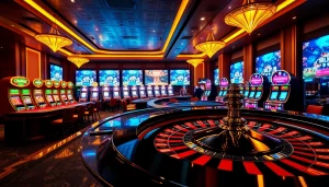 Engaging players at ev882.sa.com in an exciting casino scene with poker chips and roulette action.