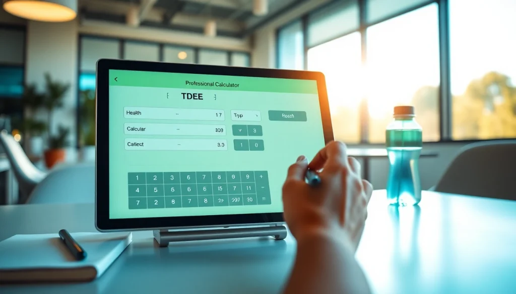 Calculate your Total Daily Energy Expenditure with this TDEE calculator tool in a professional setting.