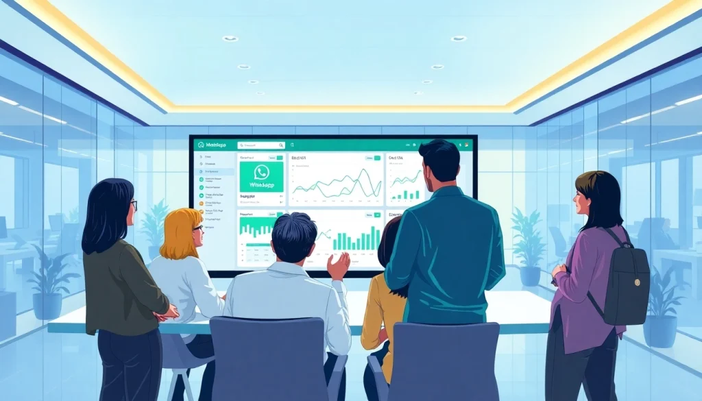 Visual representation of What is a CRM for WhatsApp showcasing a business team using digital tools for customer management.