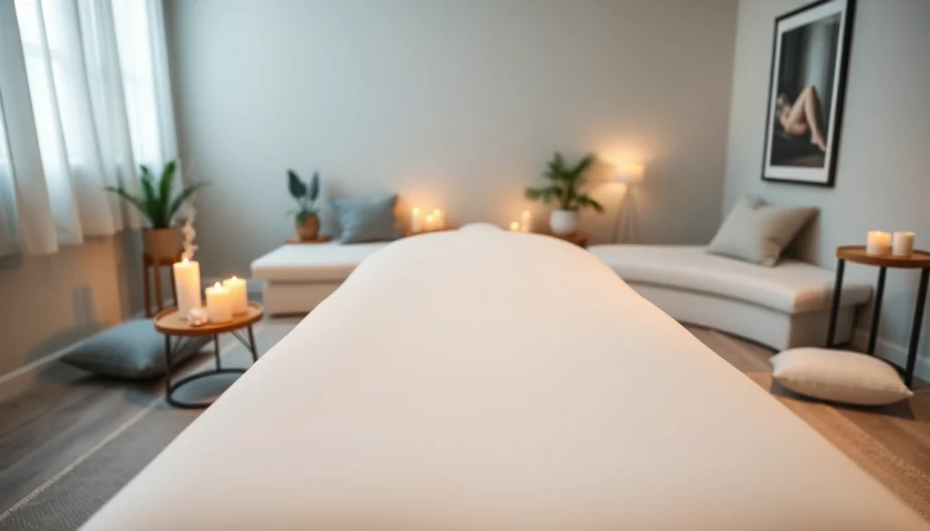 Relaxing setting for 출장안마 therapy with soothing ambiance and professional decor.