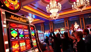 Mencoba keberuntungan di slot depo 1k dengan mesin slot neon yang menarik di kasino.
