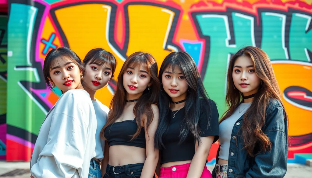 Engaging photo of blackpink members Jisoo, Jennie, Rosé, and Lisa set in a vibrant urban backdrop.