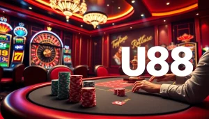 Engaged players at a poker table showcasing the excitement of UU88 online gambling.