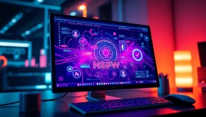 Engaging NSFW AI digital interface showcasing futuristic creativity and interactivity.