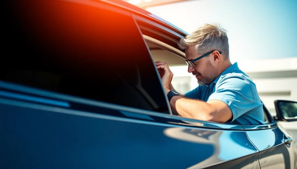 Enhance your ride with top-quality window tint near me, showcased by a professional technician.